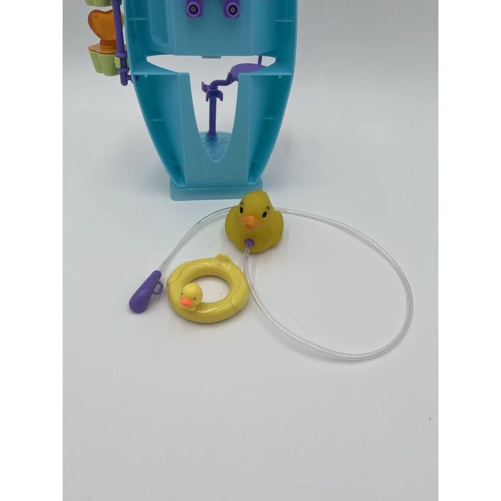 Vtg 2000 Barbie Bath Works Playset Blue Purple Vanity Duck Shower Near Complete